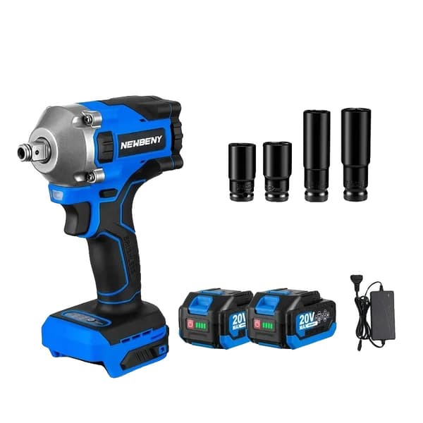 Borstlös elektrisk slagnyckel, 1000N.m vridmoment, 3 växlar,2 Batteri-Set B