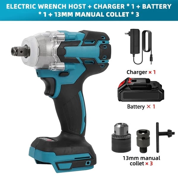 Elektrisk Skruenøgle, 520N m Moment, 0-4200 omdr./min Hastighed,1 Batteri 1 opladning
