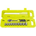 Miniatyrbild 4 av 6: RYOBI - Set med 1 90-tandad nyckel (4° återhämtningsvinkel) och 10 3/8'' hylsor (från 8 till 17 mm) - Kompatibel med Ryobi LINK - RHRS11PC