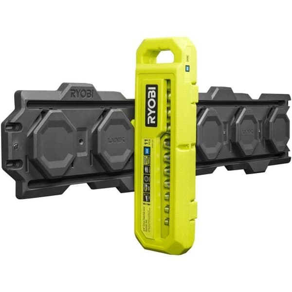 RYOBI - Set med 1 90-tandad nyckel (4° återhämtningsvinkel) och 10 3/8'' hylsor (från 8 till 17 mm) - Kompatibel med Ryobi LINK - RHRS11PC