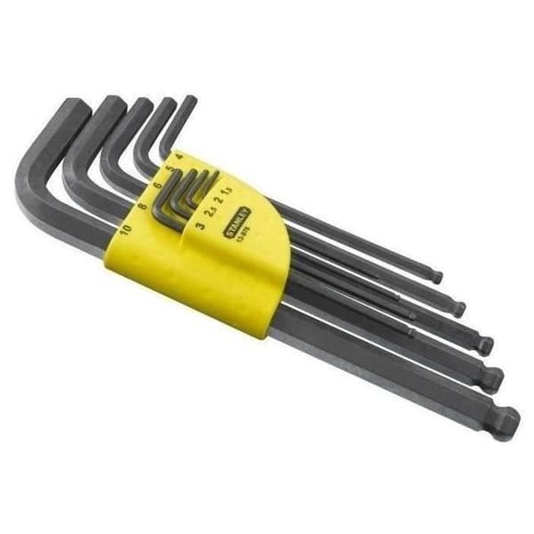 STANLEY Lång Insexnyckel med Kulled - 1-13-976 - 9-delars set med fodral
