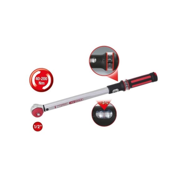 Momentnyckel ERGOTORQUE precision 1/2´´ 40 - 200 Nm (V), KS Tools
