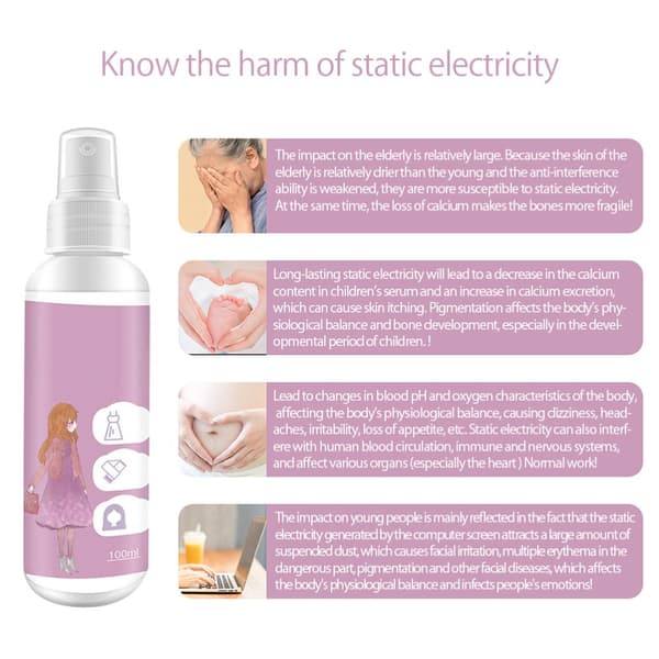 100 ml multifunktionel antistatisk spray tøj antistatisk spray til tøj tekstiler møbler og bil