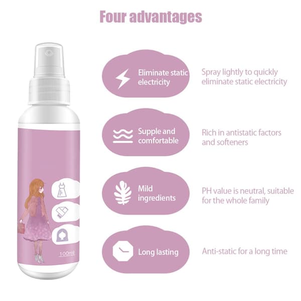 100 ml multifunktionel antistatisk spray tøj antistatisk spray til tøj tekstiler møbler og bil