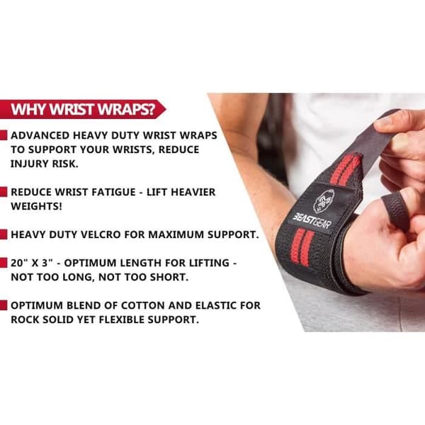 Beast Gear Wrist Wraps Support Band för tyngdlyftning, bodybuilding, gymnastik, bodybuilding, Crossfit Long Support