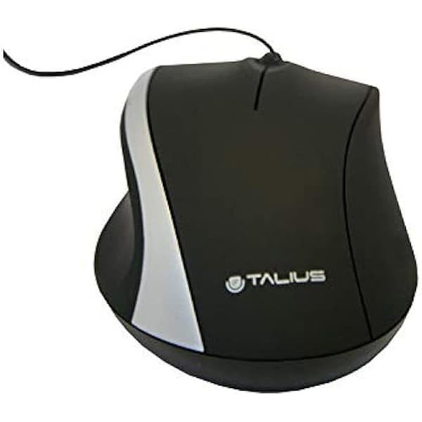 USB Optisk mus - TALIUS - M491 - Svart - 800 DPI - Ergonomisk Svart, Grå