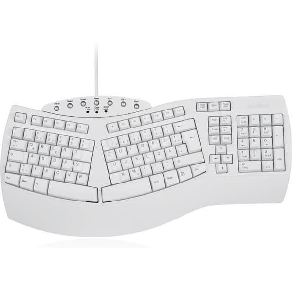 USB-tangentbord - PERIXX - Periboard-512 - QWERTZ Tyska - Ergonomisk - Vit Vit