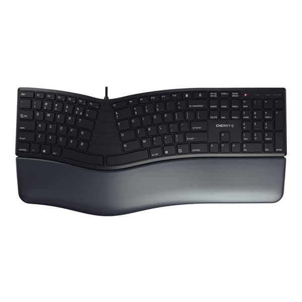 Ergonomiskt tangentbord - CHERRY - KC 4500 ERGO - Trådbundet - Vadderat handledsstöd - QWERTY Svart