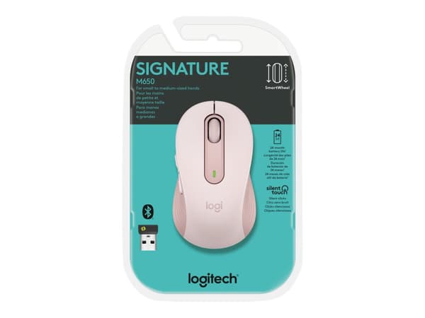 Logitech Signature M650 Optisk Trådlös Datormus – Rosa
