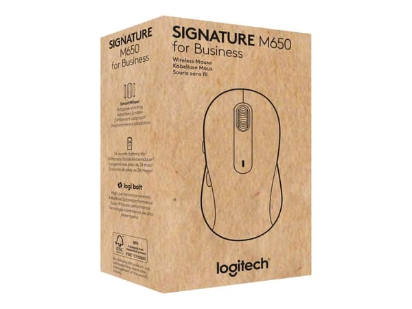 Logitech Signature M650 for Business Trådlös Mus – Vit