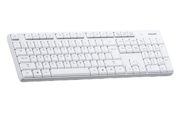 Philips hvidt trådløst tastatur - Stilfuldt og effektivt