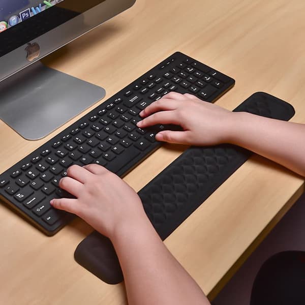 Anvendelig tastatur håndstøtte Aflang håndpude Forøgelse af hukommelsesskum Hjemmekontor Forretning Mekanisk tastaturpude Blød håndledsbeskyttelse