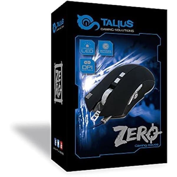 TALIUS Zero programmerbar spelmus - Avago 3050 sensor - 4000dpi - LED-belysning - 4 vikter Svart, Silver