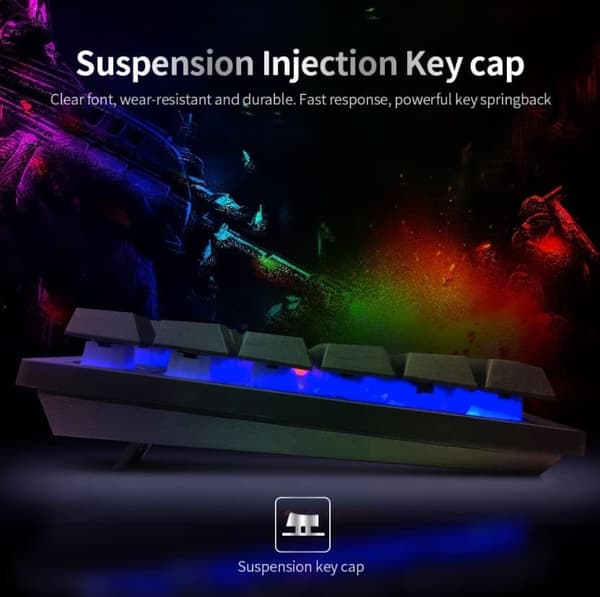 Backlight gamer-tangentbord – modell KR-6300 Ergonomisk design