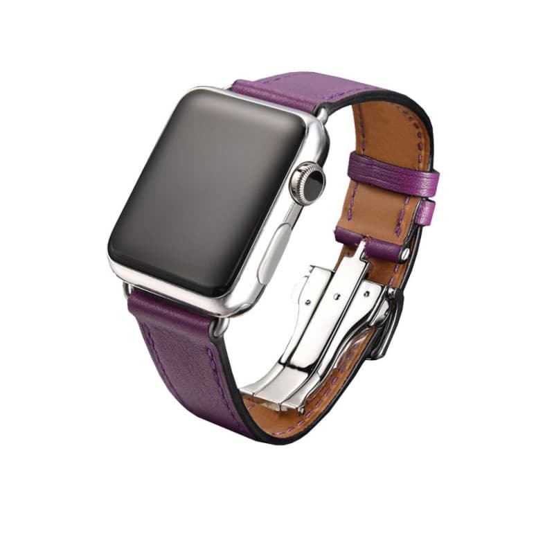 Apple Watch 38mm Läder Armband med Fjärilsspänne