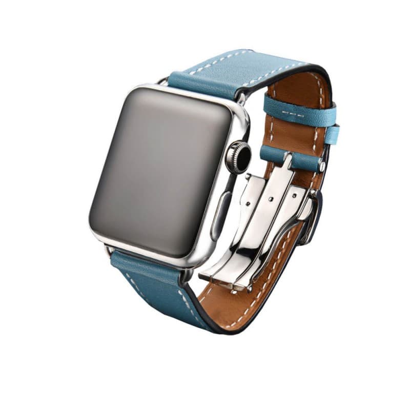 Apple Watch 38mm Läder Armband med Fjärilsspänne