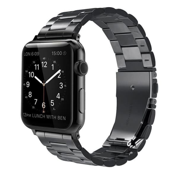 Apple Watch 38mm rustfritt stål armbånd (svart)