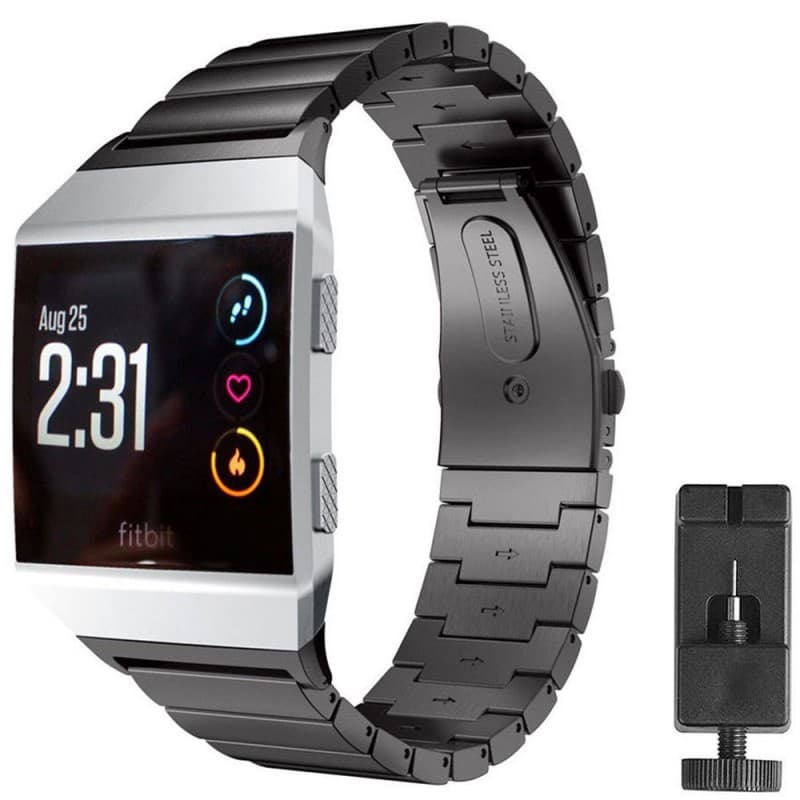 Armband rostfritt stål Fitbit Ionic - Svart