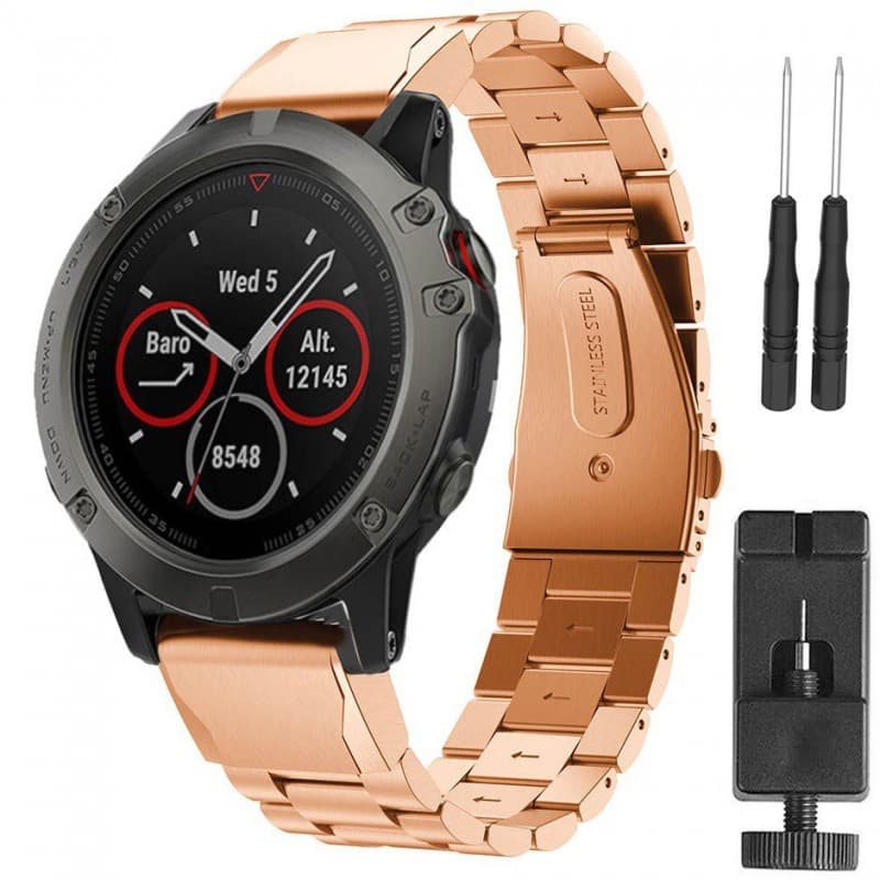 Armband RSF stål Garmin Fenix 3 / 5X / 5X Plus - Rosè