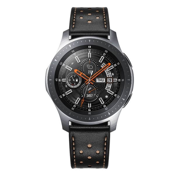 Armband läder Samsung Galaxy Watch 46mm - Svart