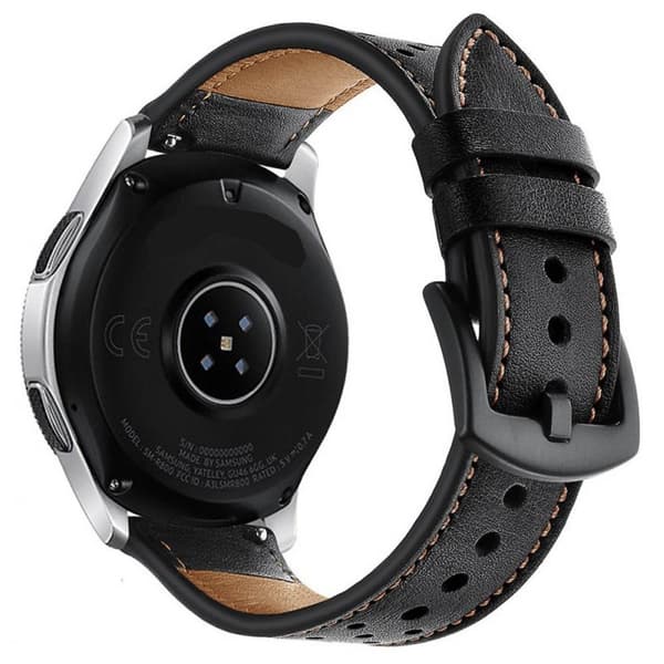 Armband läder Samsung Galaxy Watch 46mm - Svart