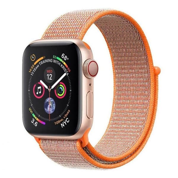 Apple Watch 4 (44mm) Nylon armbånd - Spicy Orange