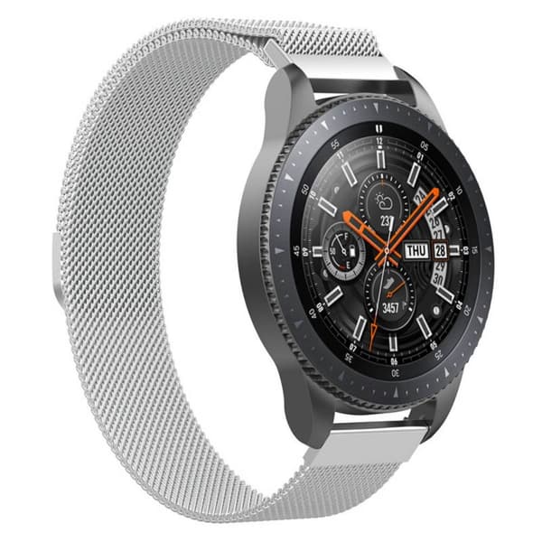 Milanese RSF-teräsrannekoru Samsung Galaxy Watch 46mm-hopea
