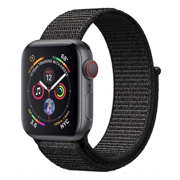 Apple Watch 4 (44mm) Nylon armbånd - sort pink