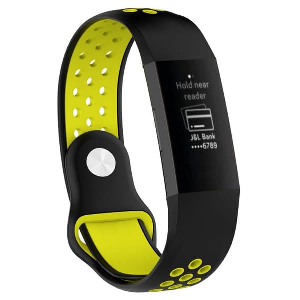 EBN Sport Armbånd Fitbit Charge 3 - Sort / gul
