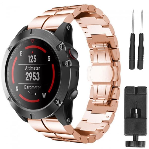 DoubleRow RSF stål Garmin Fenix 3 / 5X / 5X Plus - Rosè