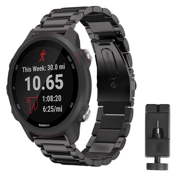 ranneke ruostumatonta terästä GARMIN Forerunner 245 / 245M - musta