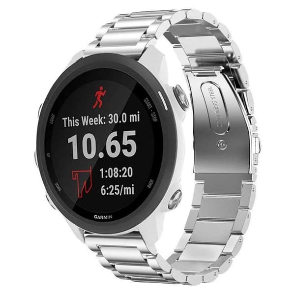 Rustfritt stål armbånd GARMIN Forerunner 245 / 245M - Sølv