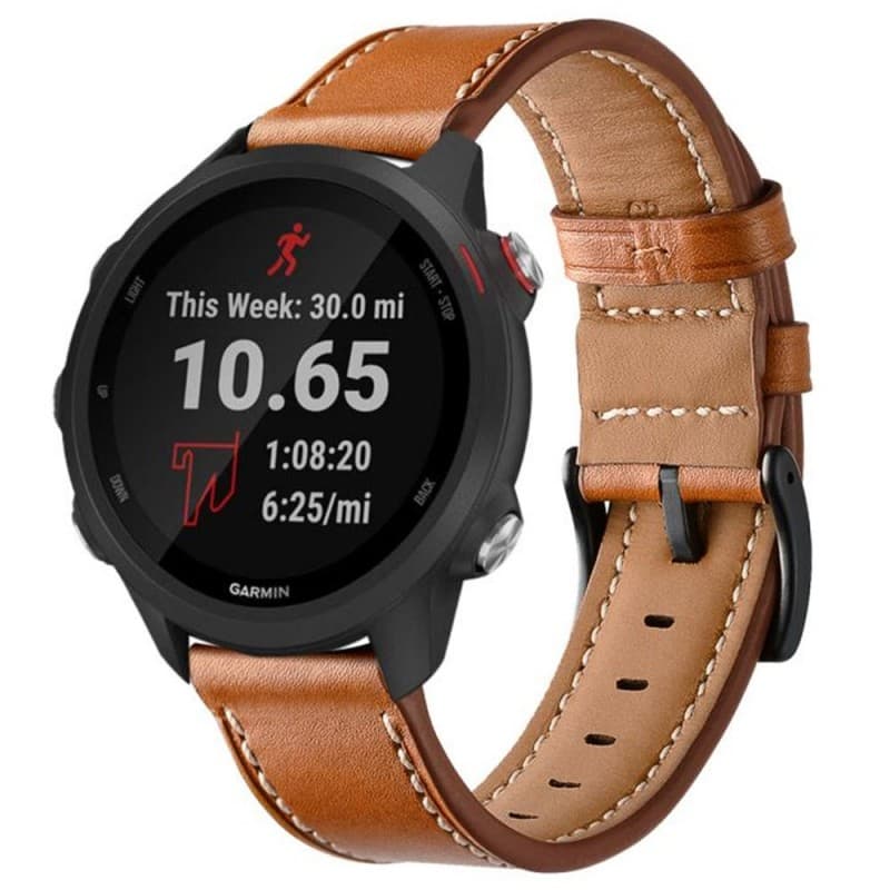 Läder Armband GARMIN Forerunner 245 / 245 Music - Brun