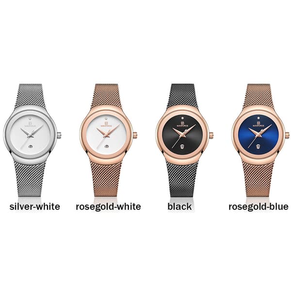 Elegant Super Slim Dam Klocka (NaviForce) Svart
