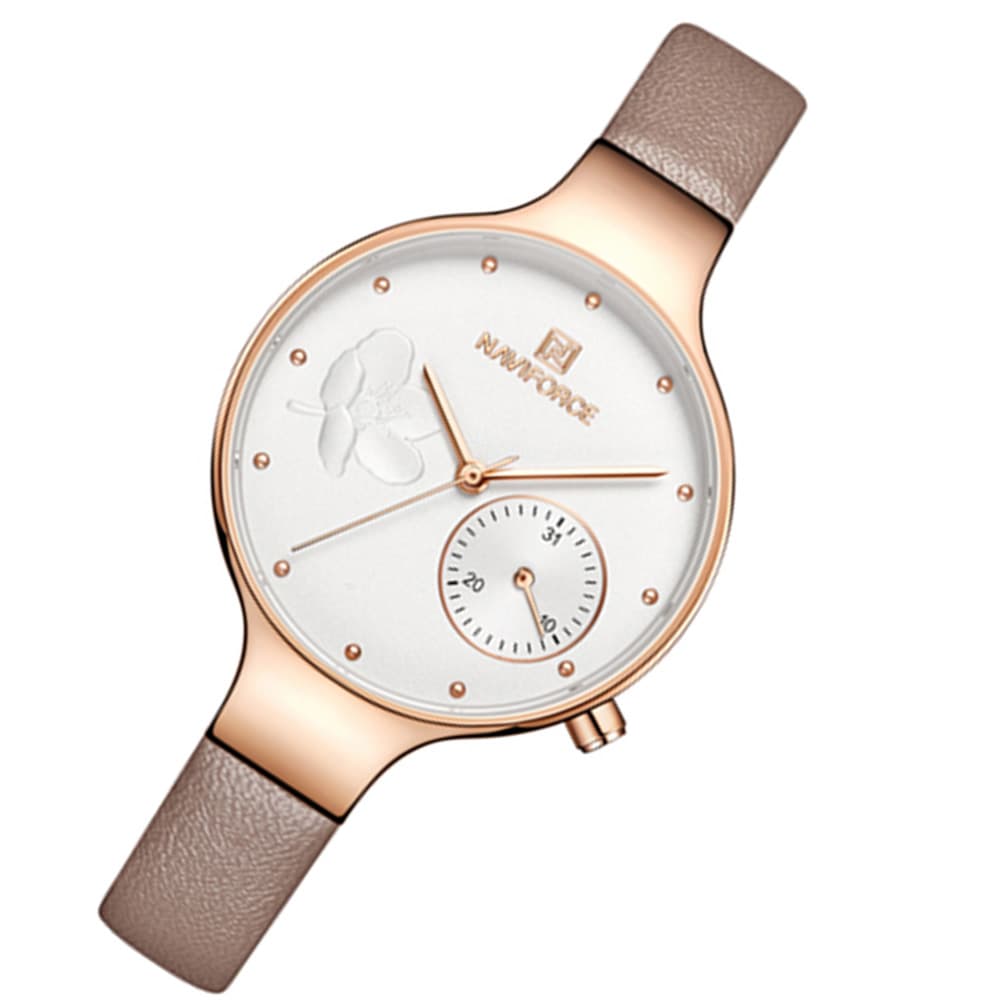 Elegant Damklocka Armband i Läder (NaviForce)