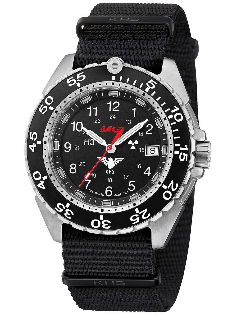KHS military watch KHS.ENFS.NB Enforcer black steel 44mm 20ATM