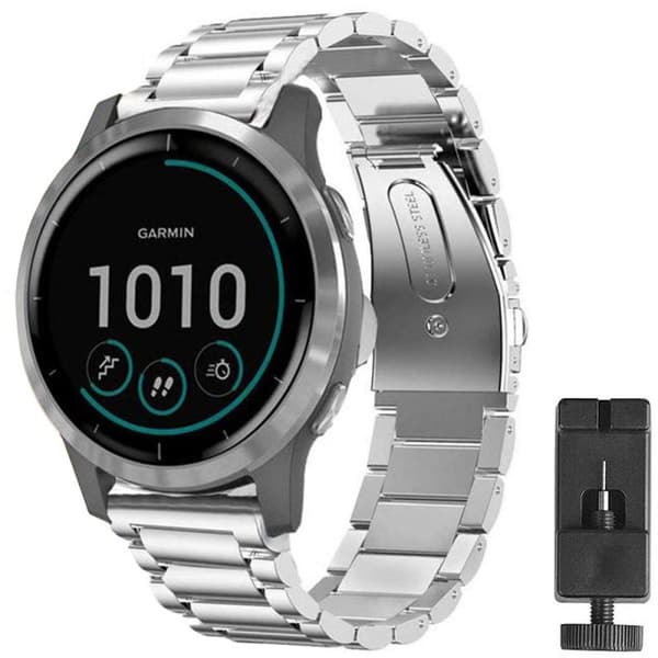 ranneke ruostumatonta terästä GARMIN VivoActive 4S - hopea