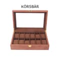 Miniatyrbild 7 av 11: Klockbox 12 klockor Trä -Valnöt, Körsbär eller Ek