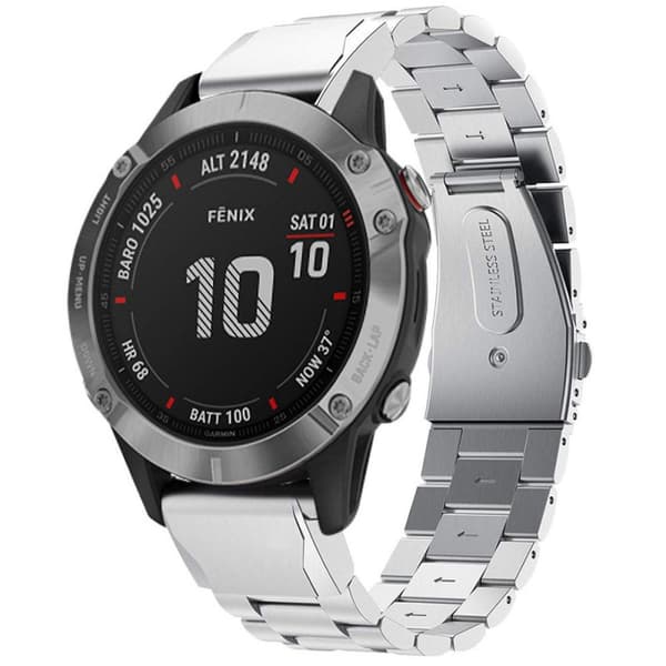 Rannekoru ruostumatonta terästä Garmin Fenix 6X - hopea