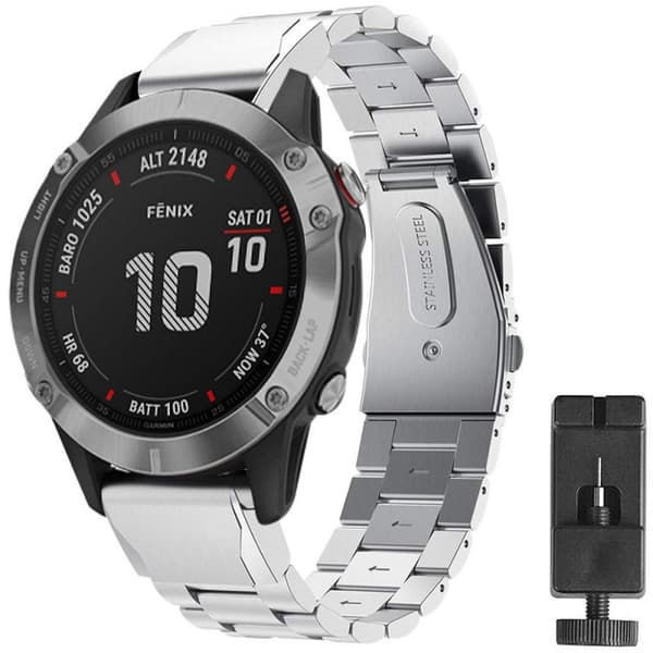 Rannekoru ruostumatonta terästä Garmin Fenix 6X - hopea