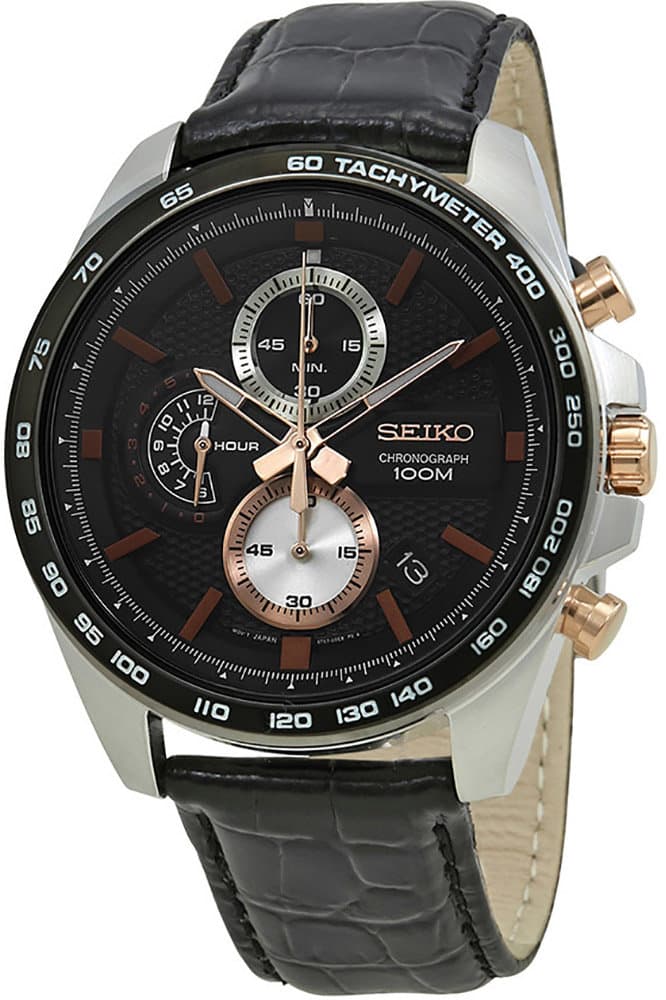 Seiko Quartz SSB265P1 Gents - Black, Metallic