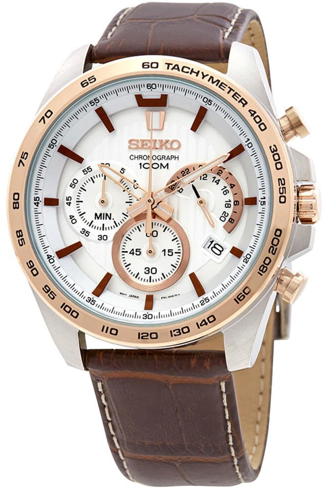 SeikoQuartzSSB306P1 Gents - Metallic, Brown