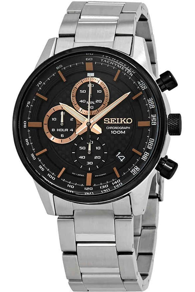Seiko Quartz SSB331P1 Gents - Black, Metallic