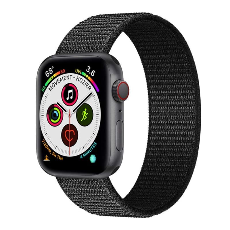 Apple Watch 5 (44mm) Nylon armbånd - Dark black | CDON