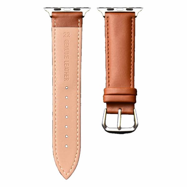 Apple Watch 42/44/45 1/2/3/4/5/6/7/katso ruskea nahkaranneke