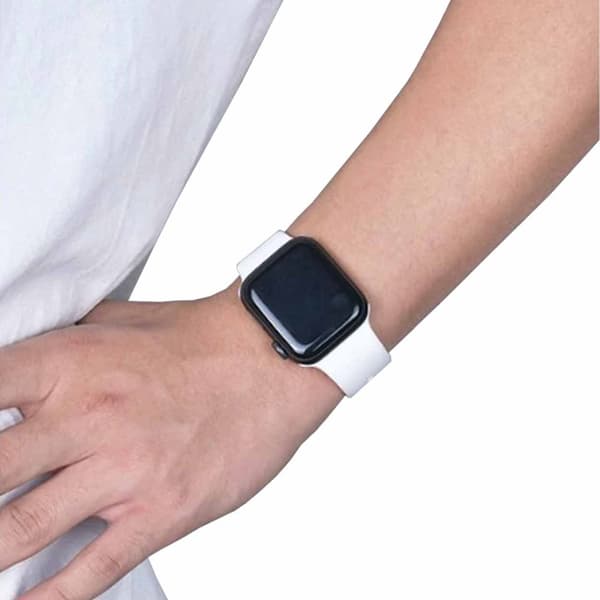 Apple Watch -yhteensopiva 42/44/45/49 1-8/SE/ULTRA-silikonirannekoru silikoni valkoinen