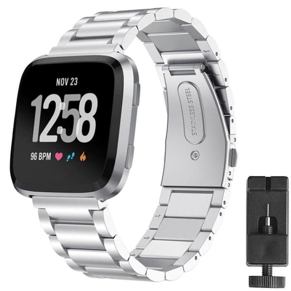 Armband rostfritt stål Fitbit Versa 2 - Silver