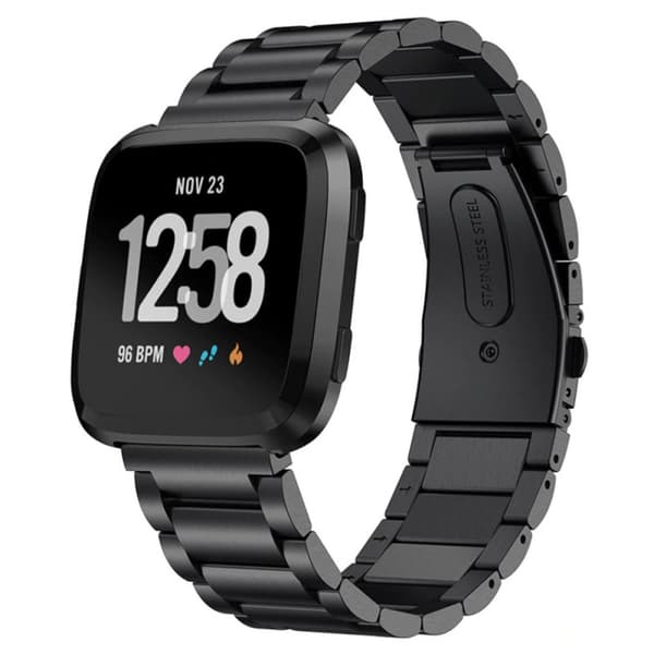 Armbånd Rustfritt stål Fitbit Versa 2 - Svart