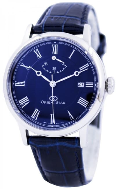 Orient Star Elegant Classic, mörkblå läder, SEL09003D0, herrklocka