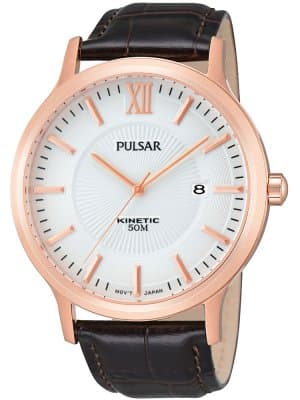 Pulsar PAR184X1 herrklocka rosegold brun Kinetic 5 ATM